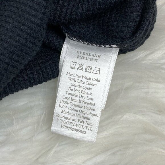 Everlane Women’s NWT Black The Organic Cotton Waffle Turtleneck Top XS/C36 - Picture 7 of 11